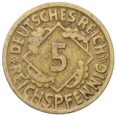 5 рейхспфеннигов 1924 года D Германия