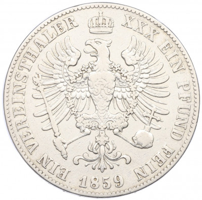 1 союзный талер 1859 года Пруссия