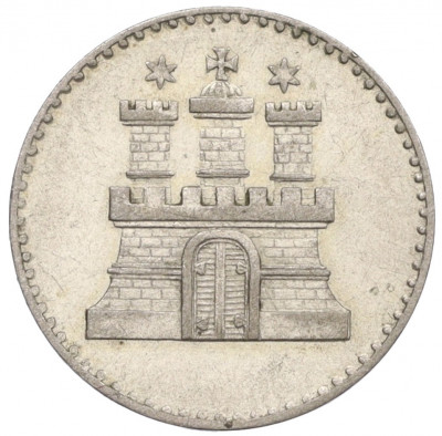 1 шиллинг 1855 года Гамбург