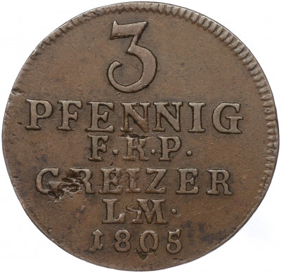 3 пфеннига 1805 года Рейсс-Грейц
