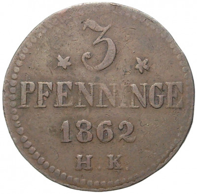 3 пфеннига 1862 года Росток