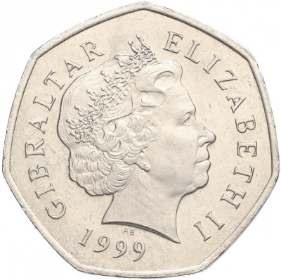 50 пенсов 1999 года Гибралтар