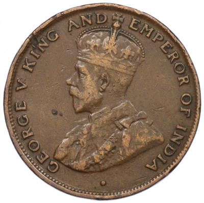 1 цент 1919 года Гонконг