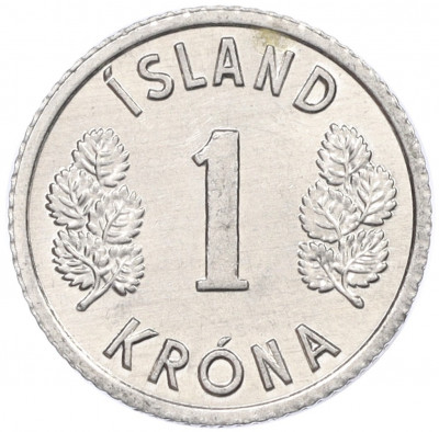 1 крона 1976 года Исландия