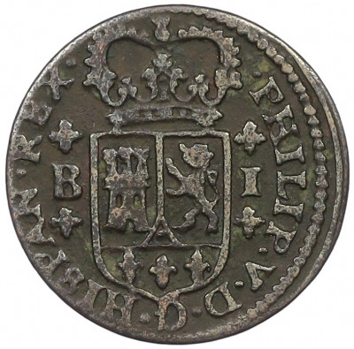 1 мараведи 1718 года Испания (Филипп V)