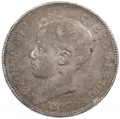 5 песет 1897 года Испания
