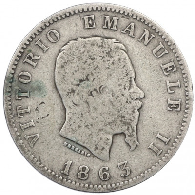 1 лира 1863 года M Италия