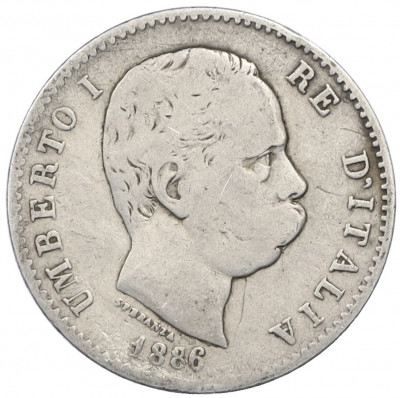 1 лира 1886 года R Италия