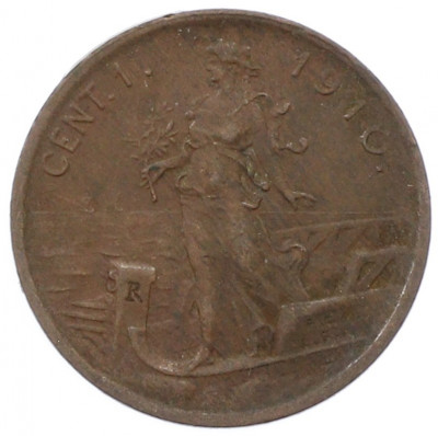 1 чентезимо 1910 года Италия