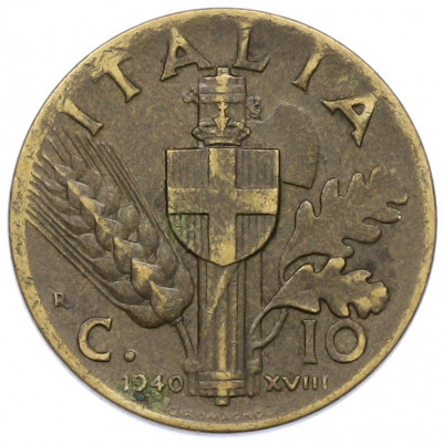 10 чентезимо 1940 года Италия