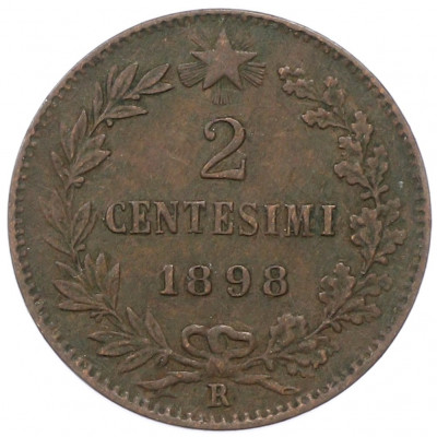 2 чентезимо 1898 года Италия