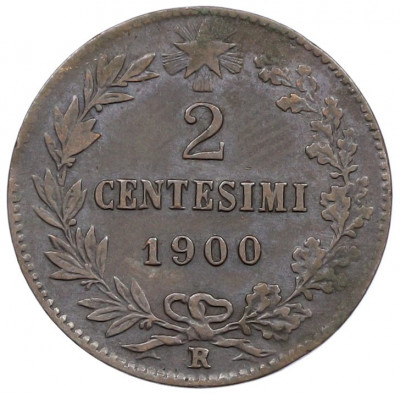 2 чентезимо 1900 года Италия