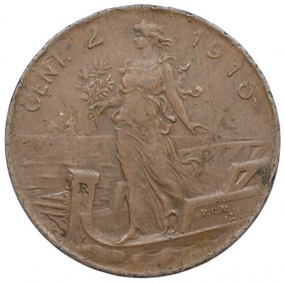 2 чентезимо 1916 года Италия