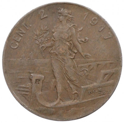 2 чентезимо 1917 года Италия
