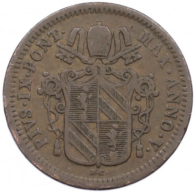 1/2 байокко 1850 года Папская область