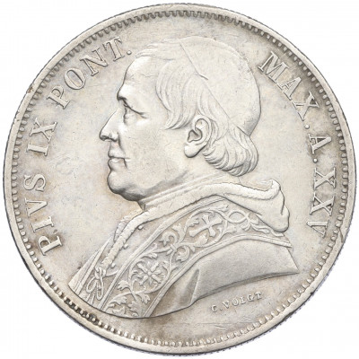 5 лир 1870 года Папская область