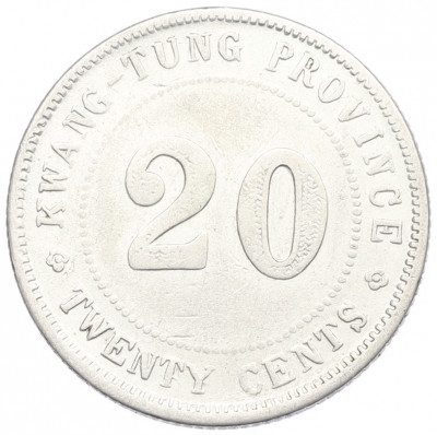 20 центов 1920 года Китай — провинция Квантунг