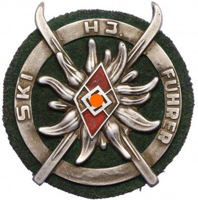 Знак 1934 года Германия «Горные лыжники — Гитлерюгенд»