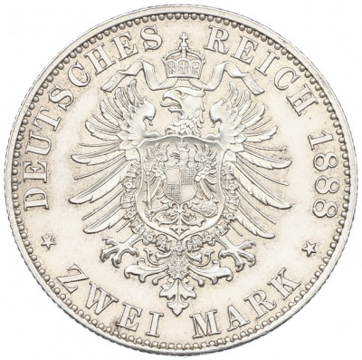 2 марки 1888 года А Германия (Пруссия — Фридрих III)