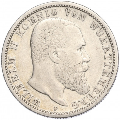 2 марки 1896 года F Германия (Вюртемберг)