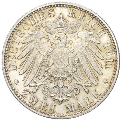2 марки 1911 года Германия (Бавария) «90 лет со дня рождения Луитпольда Баварского»