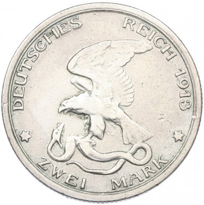 2 марки 1913 года Германия (Пруссия) «100 лет объявлению войны против Франции»