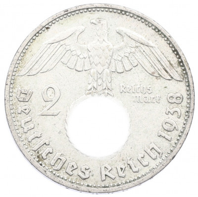 2 рейхсмарки 1938 года D Германия