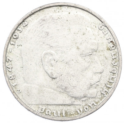 2 рейхсмарки 1938 года D Германия