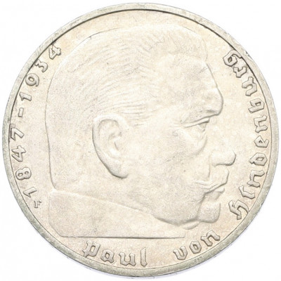 2 рейхсмарки 1939 года F Германия