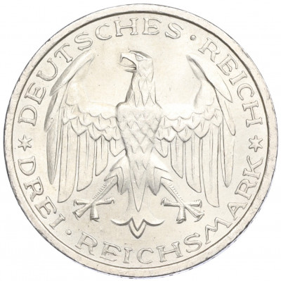 3 рейхсмарки 1927 года Германия «400 лет Марбургскому университету имени Филиппа»