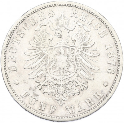 5 марок 1876 года B Германия (Пруссия)