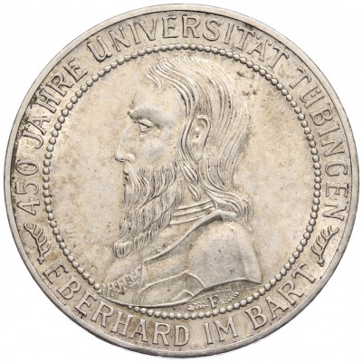 5 рейхсмарок 1927 года Германия «450 лет Тюбингенскому университету»