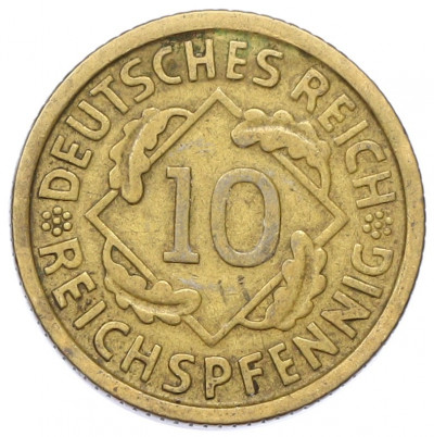 10 рейхспфеннигов 1929 года D Германия