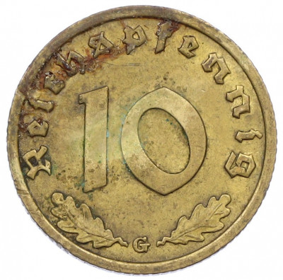 10 рейхспфеннигов 1938 года G Германия