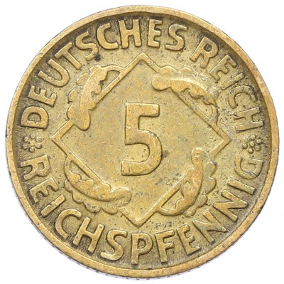 5 рейхспфеннигов 1925 года D Германия
