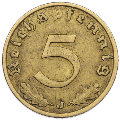 5 рейхспфеннигов 1937 года J Германия