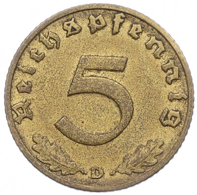 5 рейхспфеннигов 1938 года D Германия
