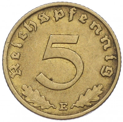 5 рейхспфеннигов 1938 года E Германия