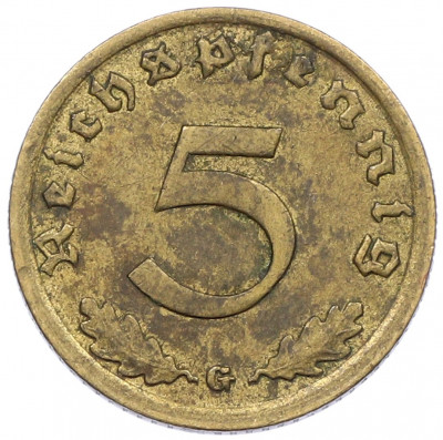 5 рейхспфеннигов 1938 года G Германия