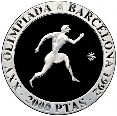 2000 песет 1990 года Испания «XXV Летние Олимпийские игры в Барселоне 1992 — Бегун»
