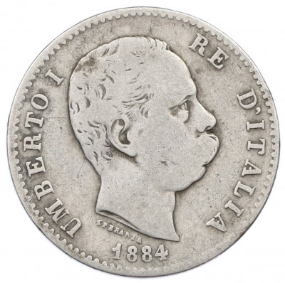 1 лира 1884 года Италия
