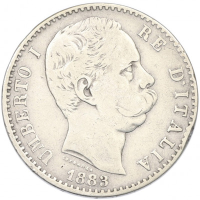 2 лиры 1883 года Италия