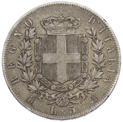 5 лир 1875 года M Италия