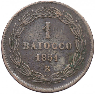1 байокко 1851 года Папская область