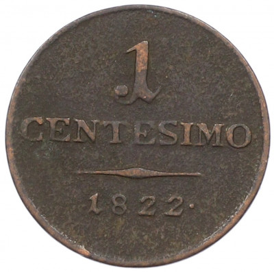 1 чентезимо 1822 года Ломбардия-Венеция