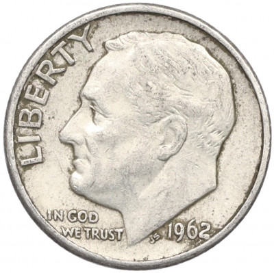 1 дайм (10 центов) 1962 года D США