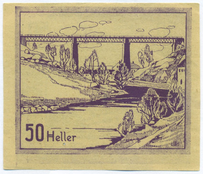 50 геллеров 1920 года Австрия — община Прегартен (Нотгельд)
