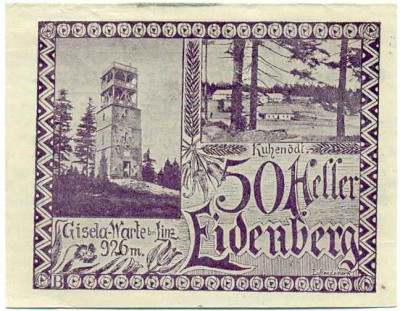 50 геллеров 1920 года Австрия — Коммуна Айденберг (Нотгельд)