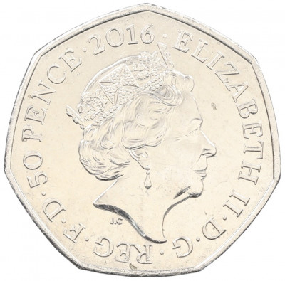 50 пенсов 2016 года Великобритания «150 лет со дня рождения Беатрис Поттер — Клара Кряквуд»