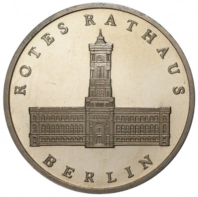 5 марок 1987 года Восточная Германия (ГДР) «750 лет Берлину — Красная Ратуша»